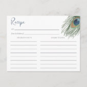 Postale Carte de recette Fête des mariées de plume Peacock (Devant)