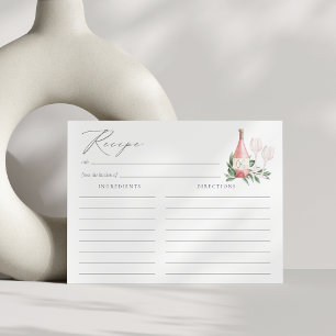 Postale Carte de recette Fête des mariées de vin Rose