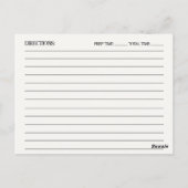 Postale Carte de recette Fête des mariées des ustensiles d (Dos)