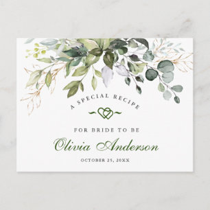 Postale Carte de recette Fête des mariées Eucalyptus coule