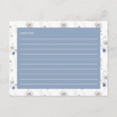 Postale Carte de recette Fête des mariées florale bleu Dus (Dos)