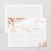 Postale Carte de recette Fête des mariées or Blush Floral (Devant / Derrière)