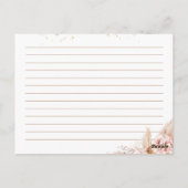 Postale Carte de recette Fête des mariées or Blush Floral (Dos)