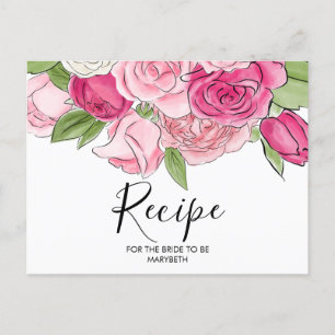 Postale Carte de recette Fête des mariées Roses Roses Rose