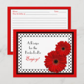 Postale Carte de recette Fête des mariées rouge Gerbera Da (Devant / Derrière)