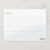 Postale Carte de recette Fête des mariées verte de lavage (Dos)