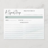 Postale Carte de recette Fête des mariées verte de lavage (Devant)