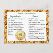 Postale Carte de recette Fettuccini Alfredo (Devant)