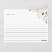 Postale Carte de recette florale bohème blanche (Dos)