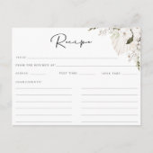 Postale Carte de recette florale bohème blanche (Devant)