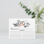 Postale Carte de recette florale grise (Debout devant)