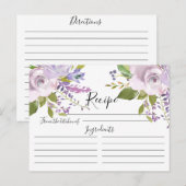 Postale Carte de recette florale Lavender Watercolor (Devant / Derrière)