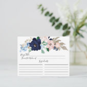 Postale Carte de recette florale Navy & Blush (Debout devant)
