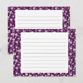 Postale Carte de recette florale pourpre (Devant / Derrière)