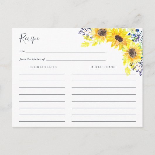 Postale Carte de recette Flowerfields (Devant)