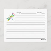 Postale Carte de recette fractale de libellule (Dos)