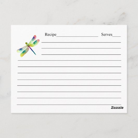 Postale Carte de recette fractale de libellule (Dos)