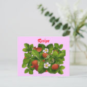 Postale Carte de recette fraise (Debout devant)