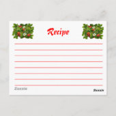 Postale Carte de recette fraise (Dos)