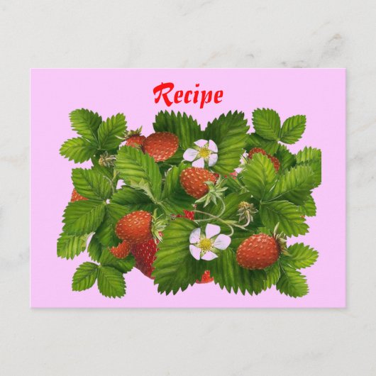 Postale Carte de recette fraise (Devant)
