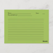 Postale Carte de recette Gerbera Daisy pour la mariée à êt (Dos)