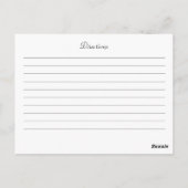 Postale Carte de recette Gold Flower (Dos)