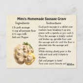 Postale Carte de recette Gravy Sausage (Dos)