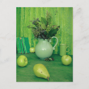 Postale Carte de recette Green Still Life