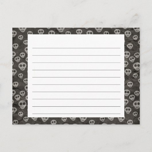 Postale Carte de recette Halloween Skulls éffrayant (Devant)