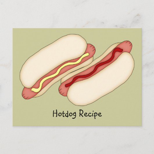 Postale Carte de recette Hotdog (Devant)