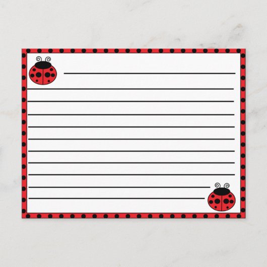 Postale Carte de recette Ladybug (Devant)
