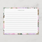 Postale Carte de recette Lavender Rose Floral Aquarelle Do (Dos)