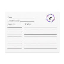 Carte de recette Lilac Floral Wreath