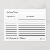 Postale Carte de recette Mariage à nappes rouges (Dos)