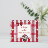 Postale Carte de recette Mariage à nappes rouges (Debout devant)