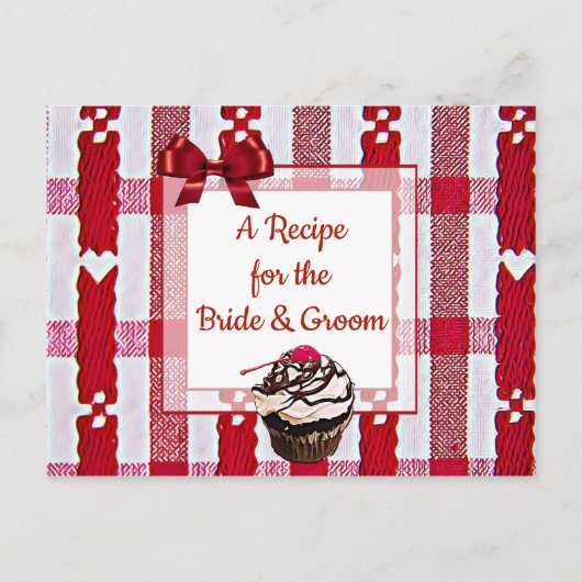 Postale Carte de recette Mariage à nappes rouges (Devant)