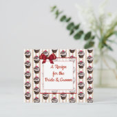 Postale Carte de recette Mariage de cupcake Whimsical Cute (Debout devant)