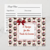 Postale Carte de recette Mariage de cupcake Whimsical Cute (Devant / Derrière)