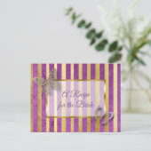 Postale Carte de recette mariage papillon violet et or (Debout devant)