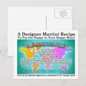 Postale Carte de recette Martini Tour du Monde Souterrain  (Devant / Derrière)