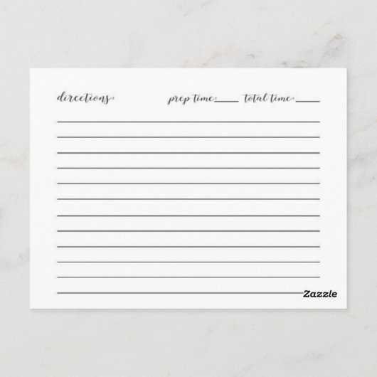 Postale Carte de recette moderne Aqua Blue Script Fête des (Dos)