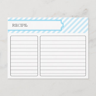Postale Carte de recette nuptiale - bleu
