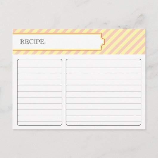 Postale Carte de recette nuptiale - orange et jaune (Devant)