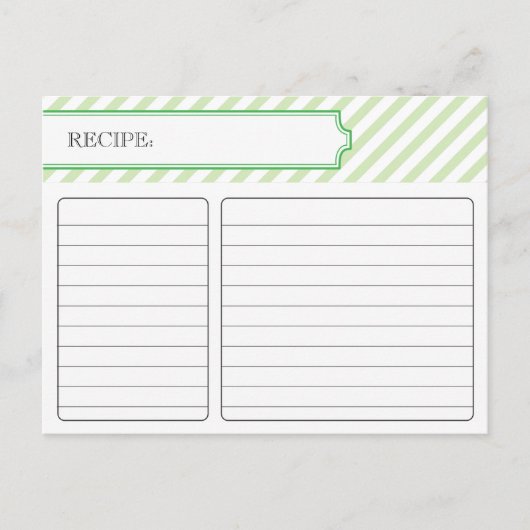 Postale Carte de recette nuptiale - Vert (Devant)