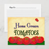 Postale Carte de recette personnalisée à base de tomates (Devant / Derrière)