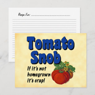 Postale Carte de recette personnalisée Tomato Snob