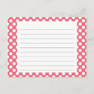 Postale Carte de recette Pink Poka point