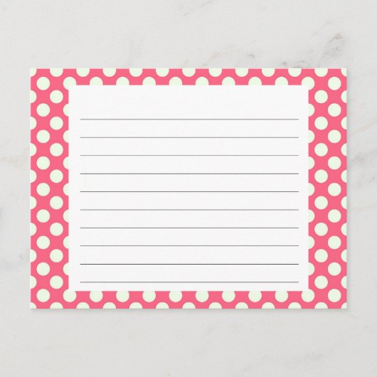 Postale Carte de recette Pink Poka point (Devant)