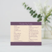 Postale Carte de recette Plum Filigree (Debout devant)