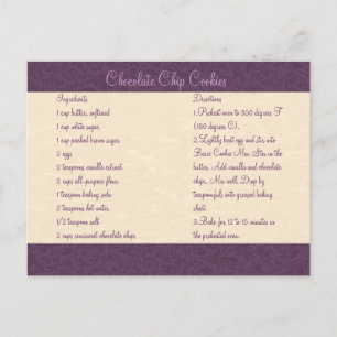 Postale Carte de recette Plum Filigree